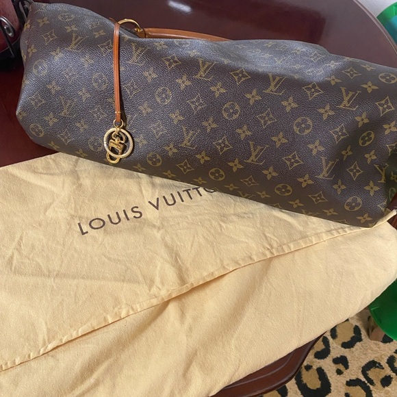 Louis Vuitton Monogram Shoulder Bag with Tan Strap - Picture 6 of 6
